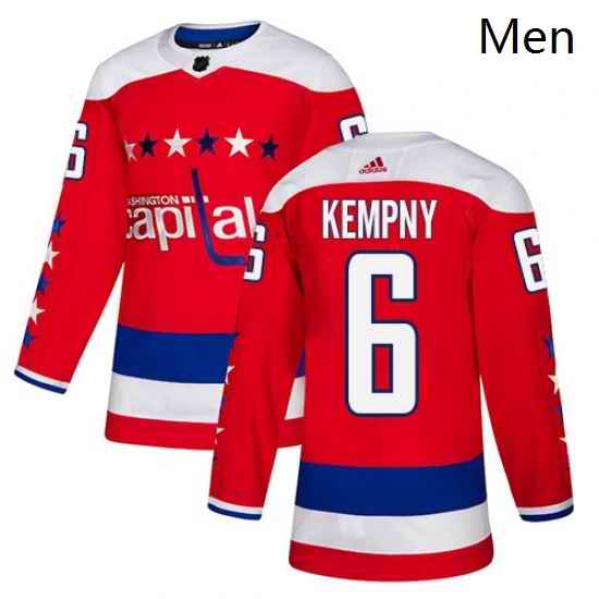 Mens Adidas Washington Capitals 6 Michal Kempny Authentic Red Alternate NHL Jersey